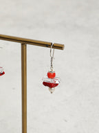 CRIMSON CRAG · Red Fragment & Crystal Tooth Earrings