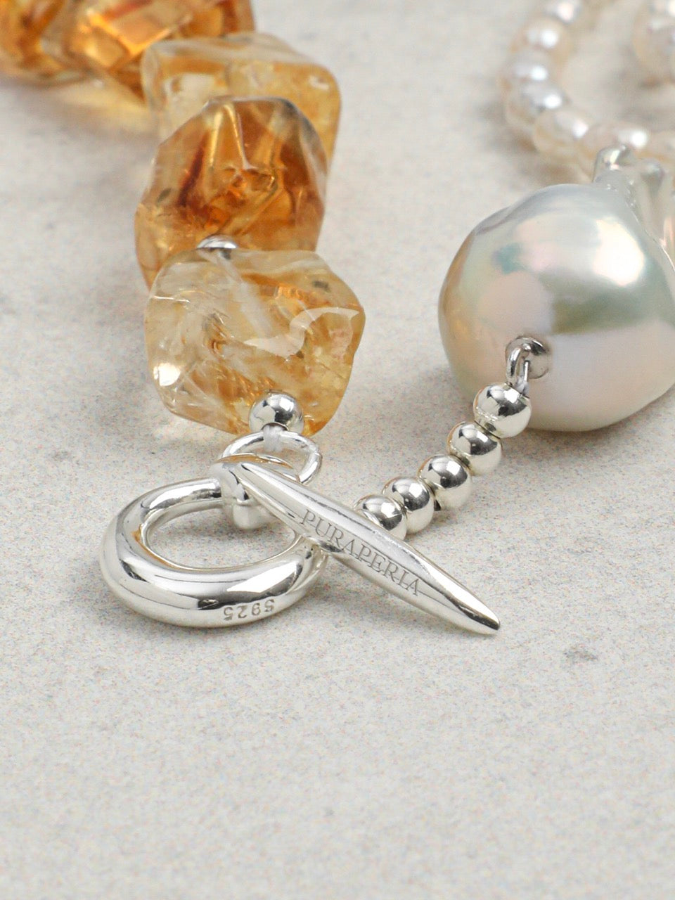 PALE WILD · Baroque Pearl & Citrine Necklace