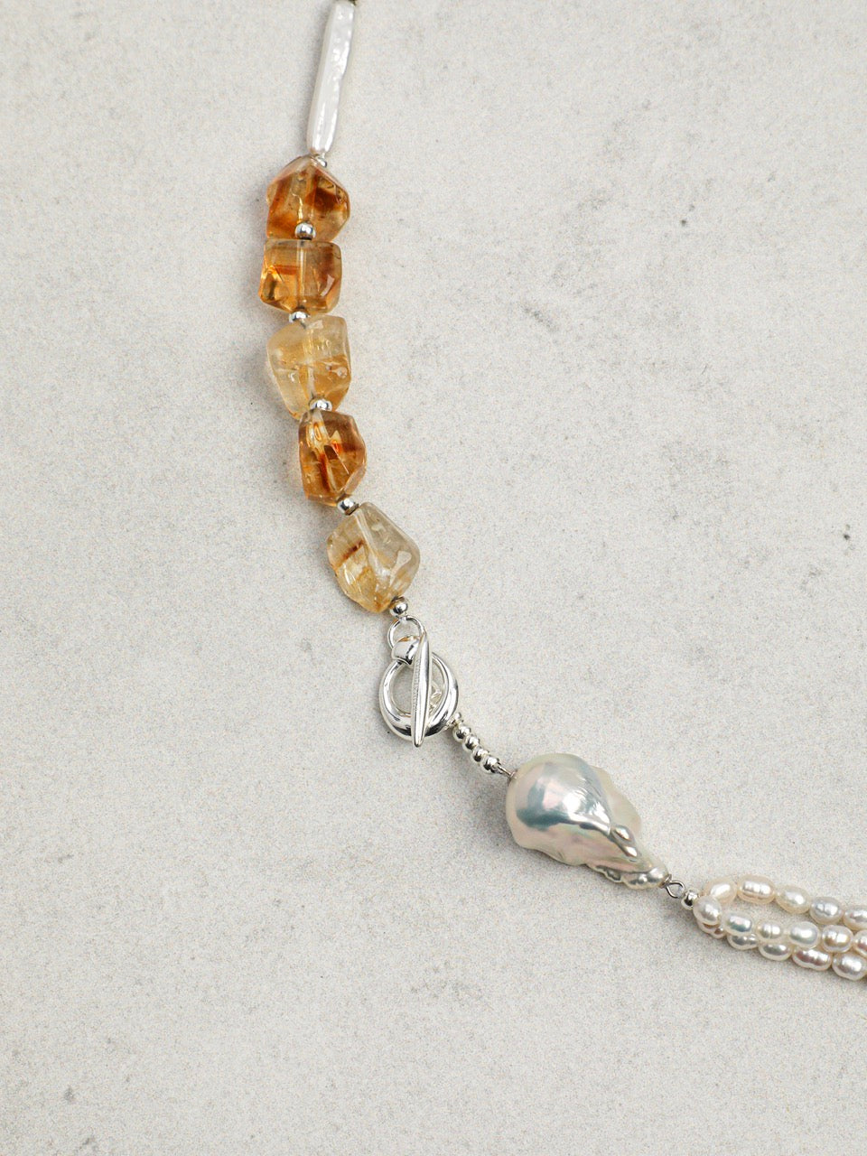 PALE WILD · Baroque Pearl & Citrine Necklace