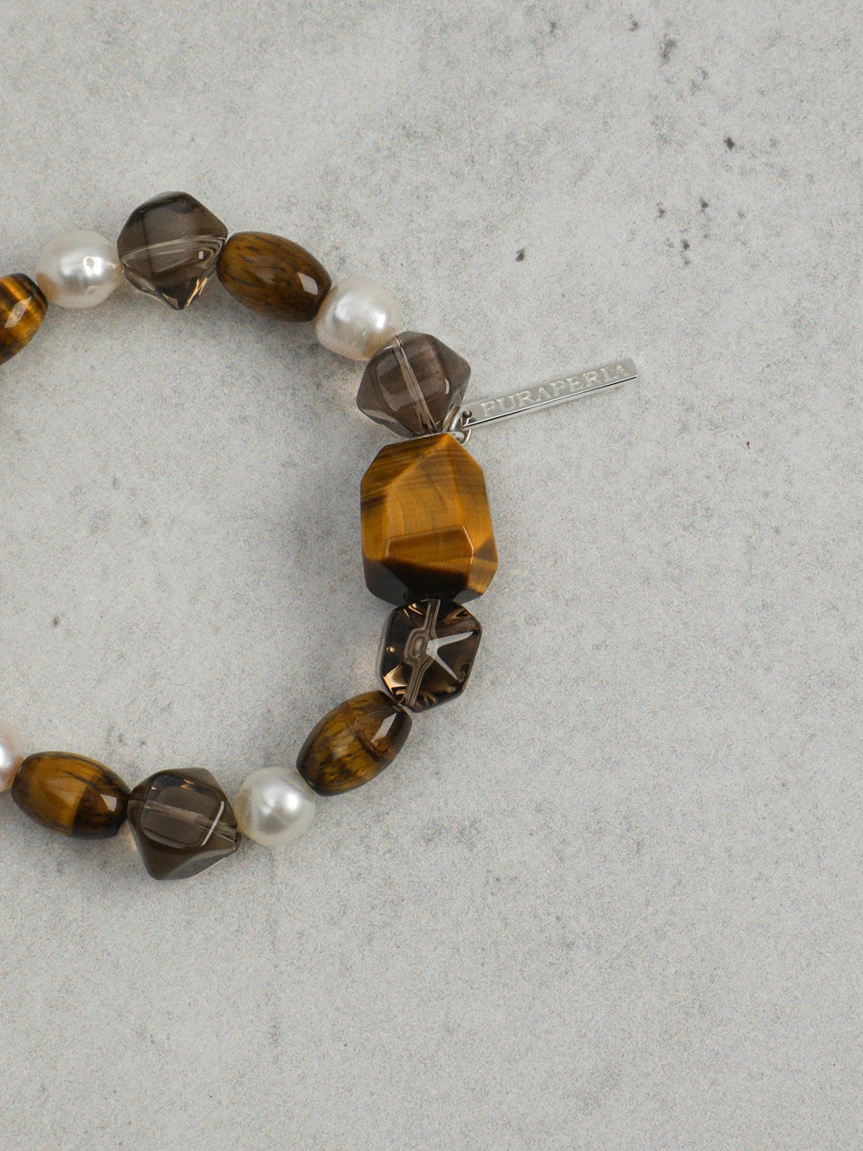 AMBER VEIN · Smoky Quartz & Tiger's Eye Bracelet