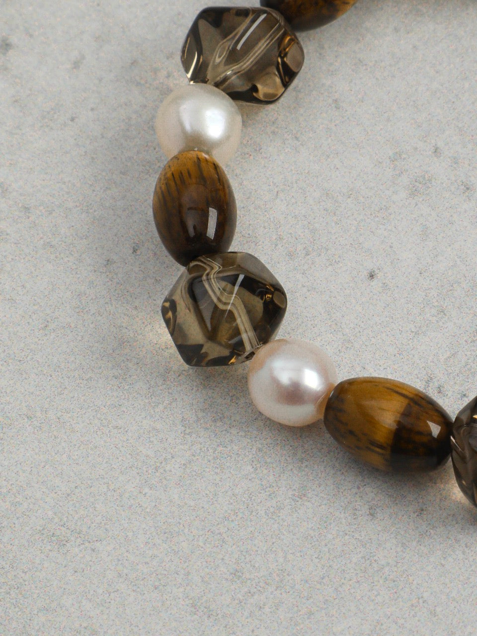 AMBER VEIN · Smoky Quartz & Tiger's Eye Bracelet