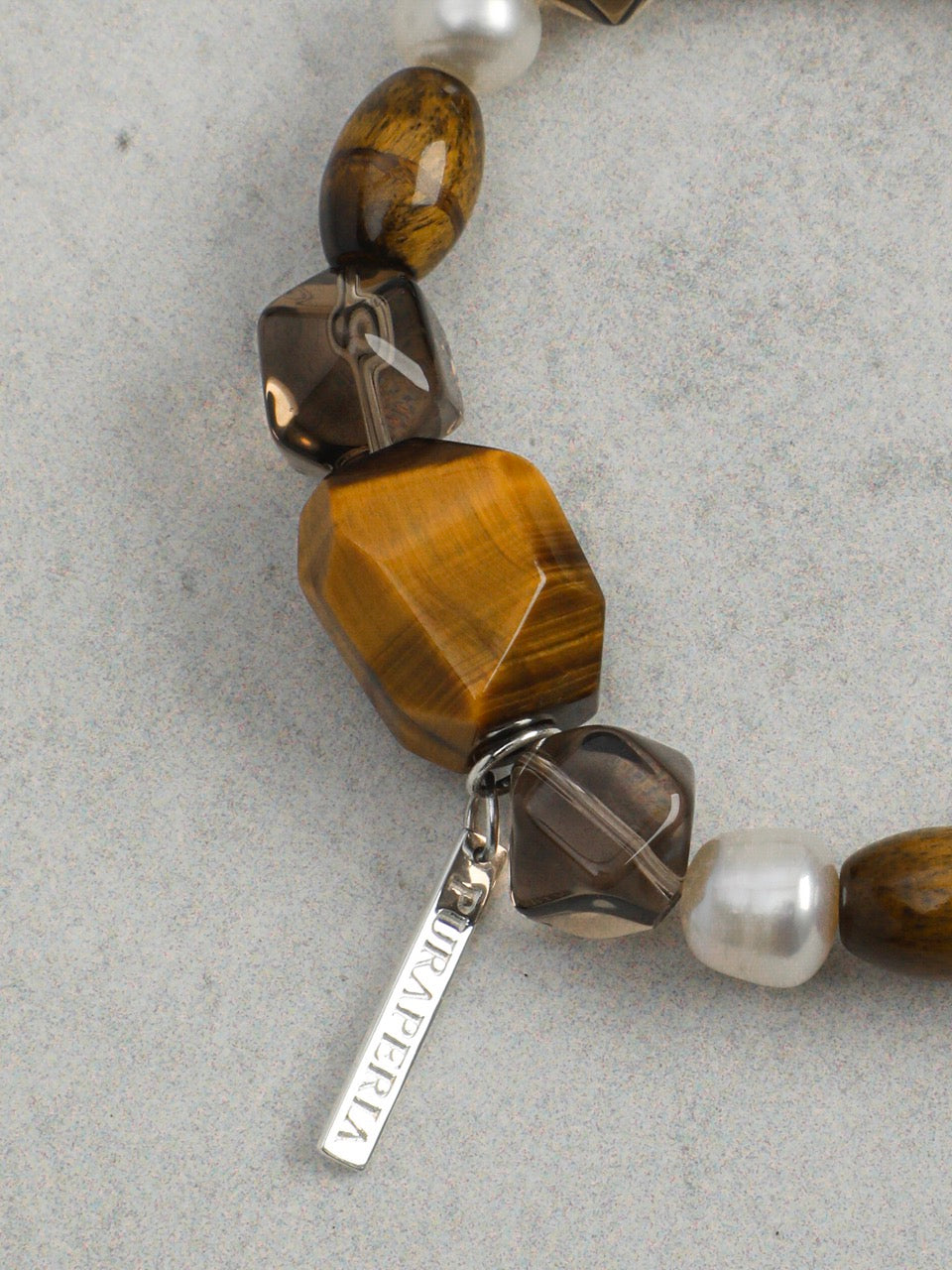 AMBER VEIN · Smoky Quartz & Tiger's Eye Bracelet