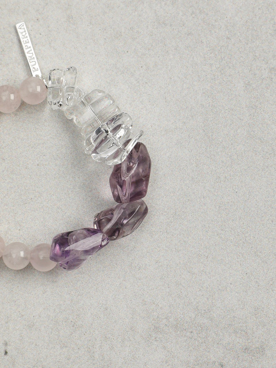 VIOLET FIRE · Amethyst & Rose Quartz Bracelet