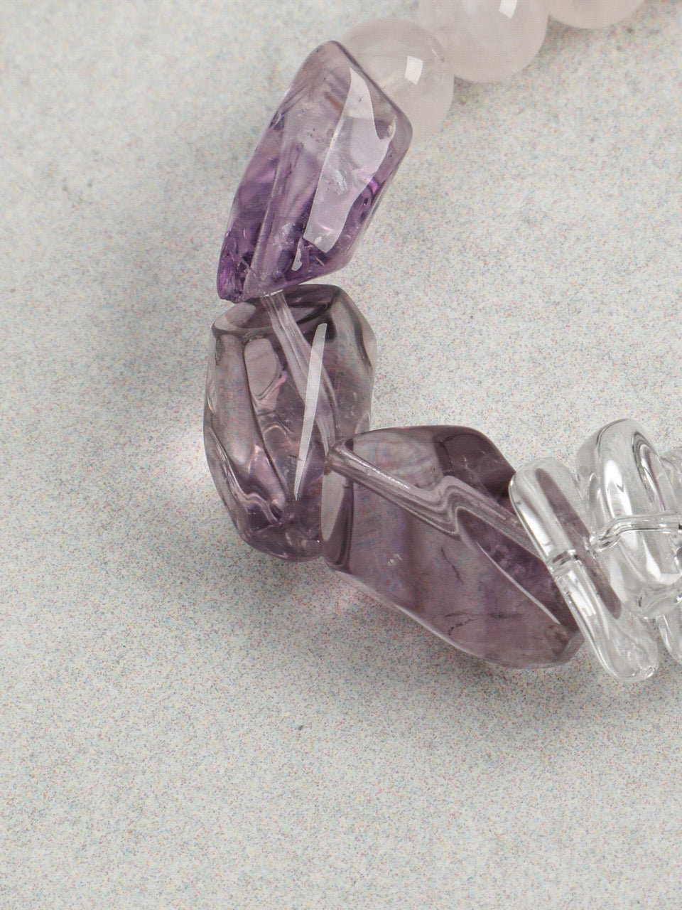 VIOLET FIRE · Amethyst & Rose Quartz Bracelet