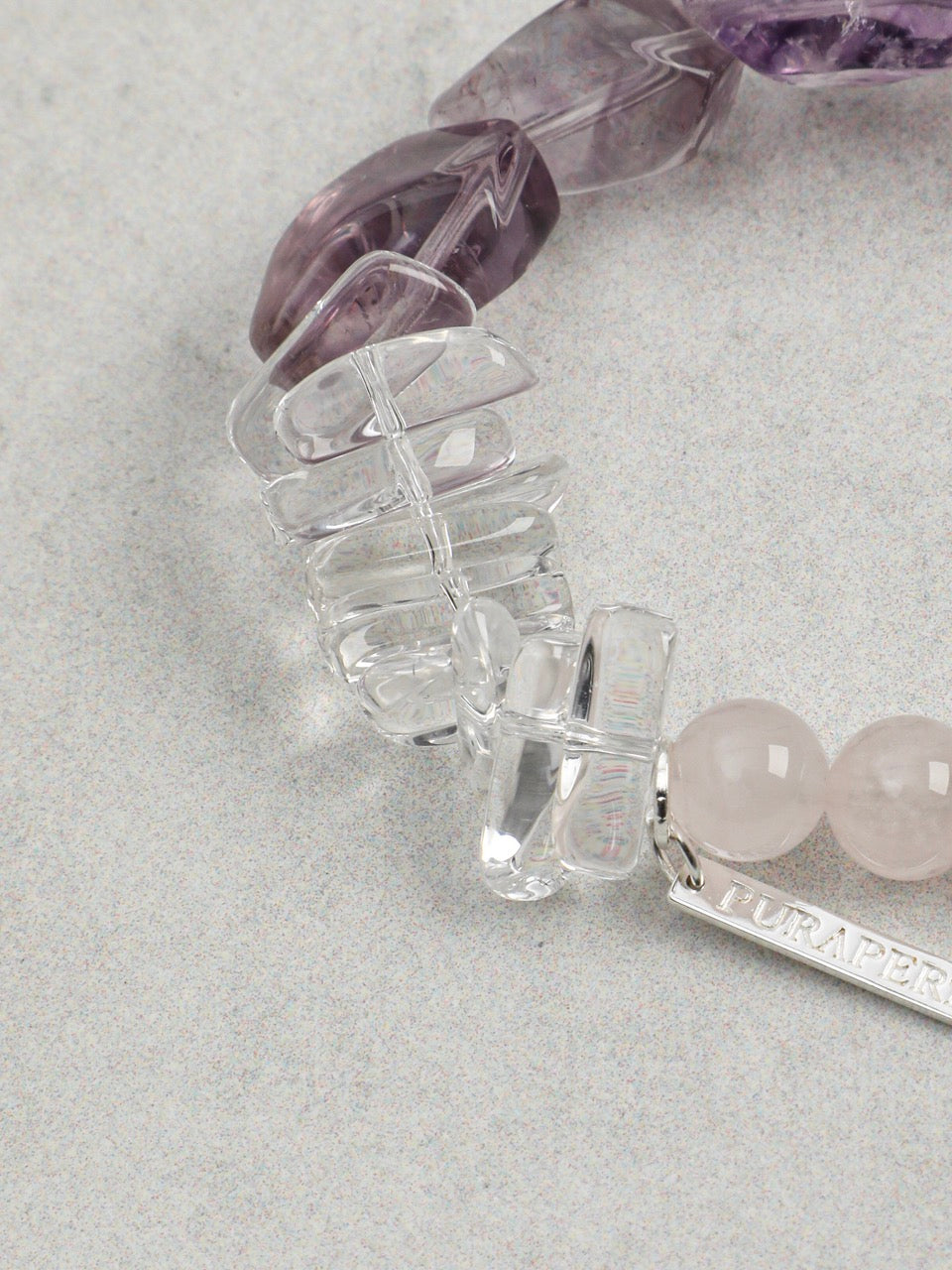 VIOLET FIRE · Amethyst & Rose Quartz Bracelet