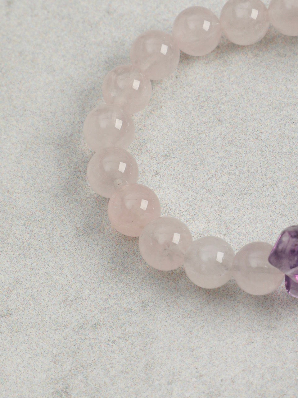 VIOLET FIRE · Amethyst & Rose Quartz Bracelet