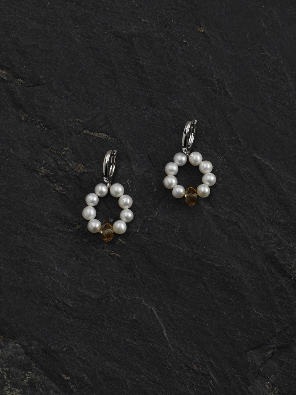 DAWN GLARE · Citrine & Pearl Earrings