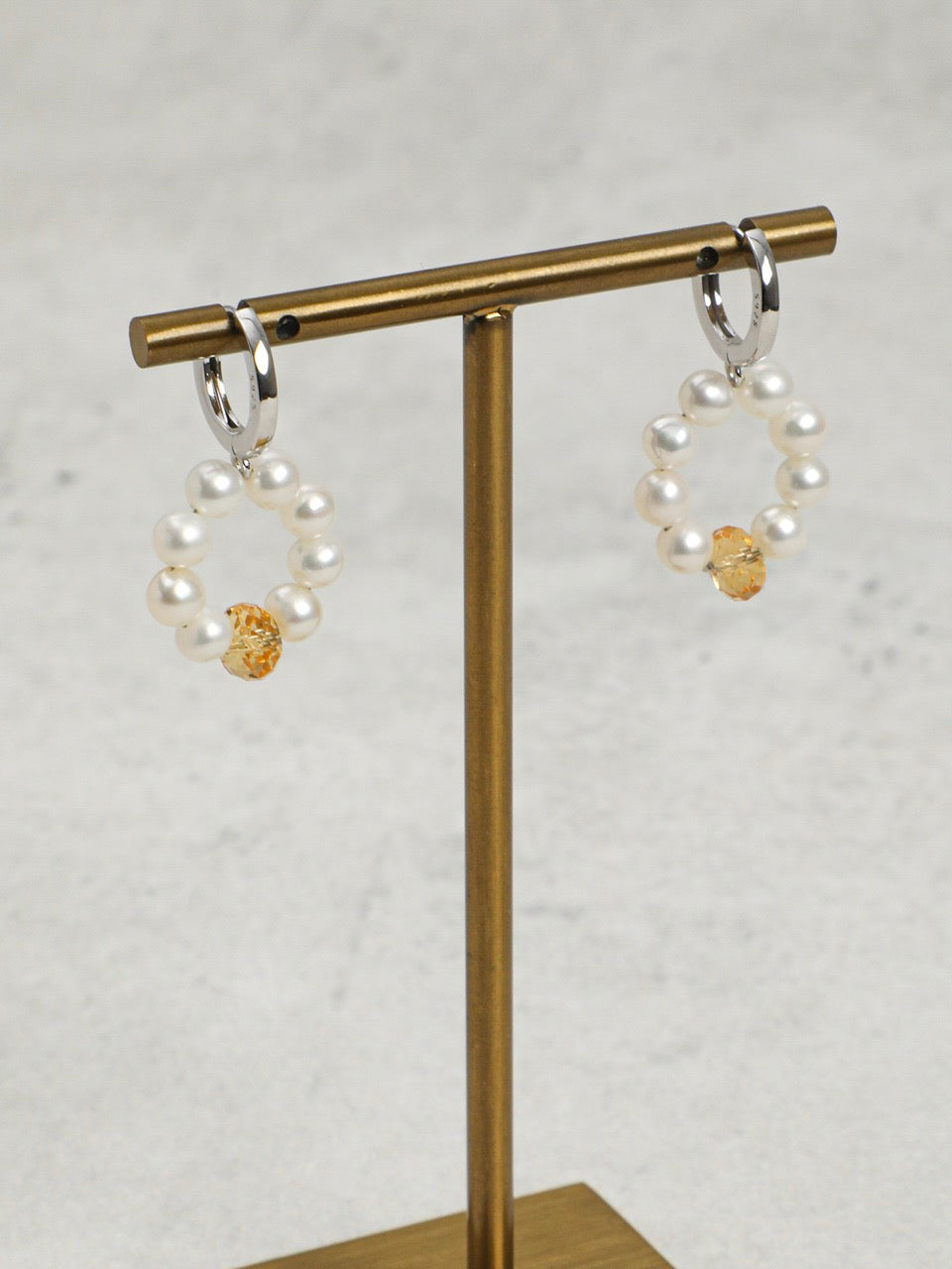DAWN GLARE · Citrine & Pearl Earrings