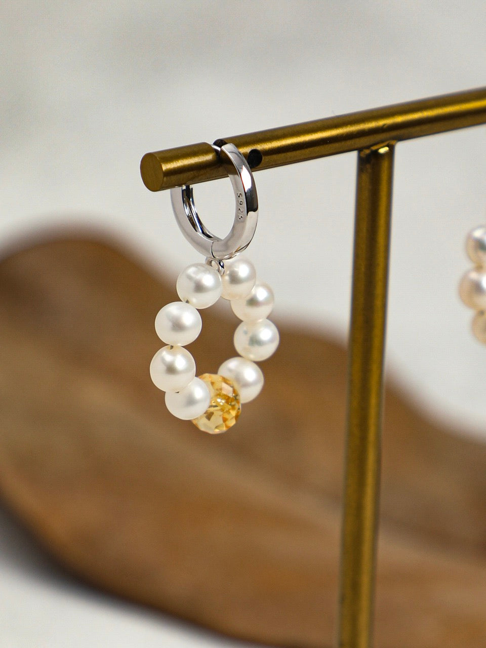 DAWN GLARE · Citrine & Pearl Earrings