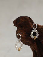 DAWN GLARE · Citrine & Pearl Earrings