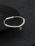 LUNAR CIRCLE · Pearl & Silver Tube Bracelet