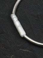 LUNAR CIRCLE · Pearl & Silver Tube Bracelet