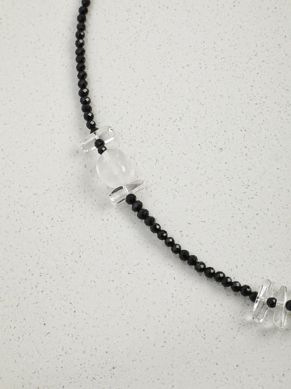 INKED LUSTER · Clear Quartz & Tourmaline Long Necklace