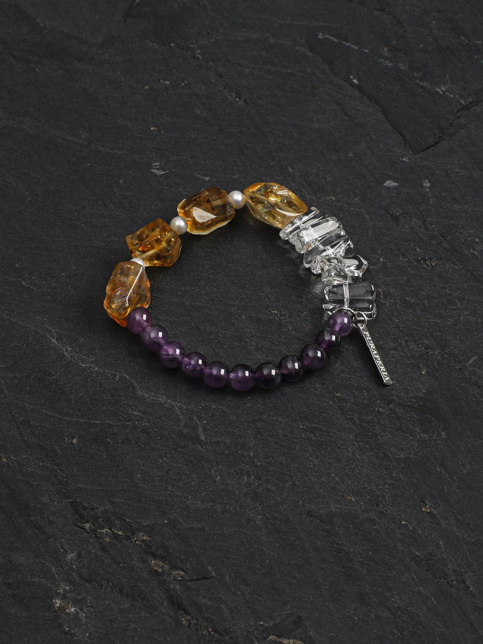 VIOLET GLOW · Citrine & Amethyst Bracelet