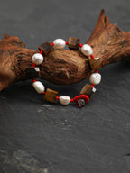 AMBER AXIS · Tiger's Eye & Pearl Bracelet