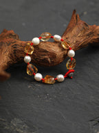 AMBER TETHER · Citrine & Pearl Bracelet