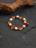AMBER TETHER · Citrine & Pearl Bracelet