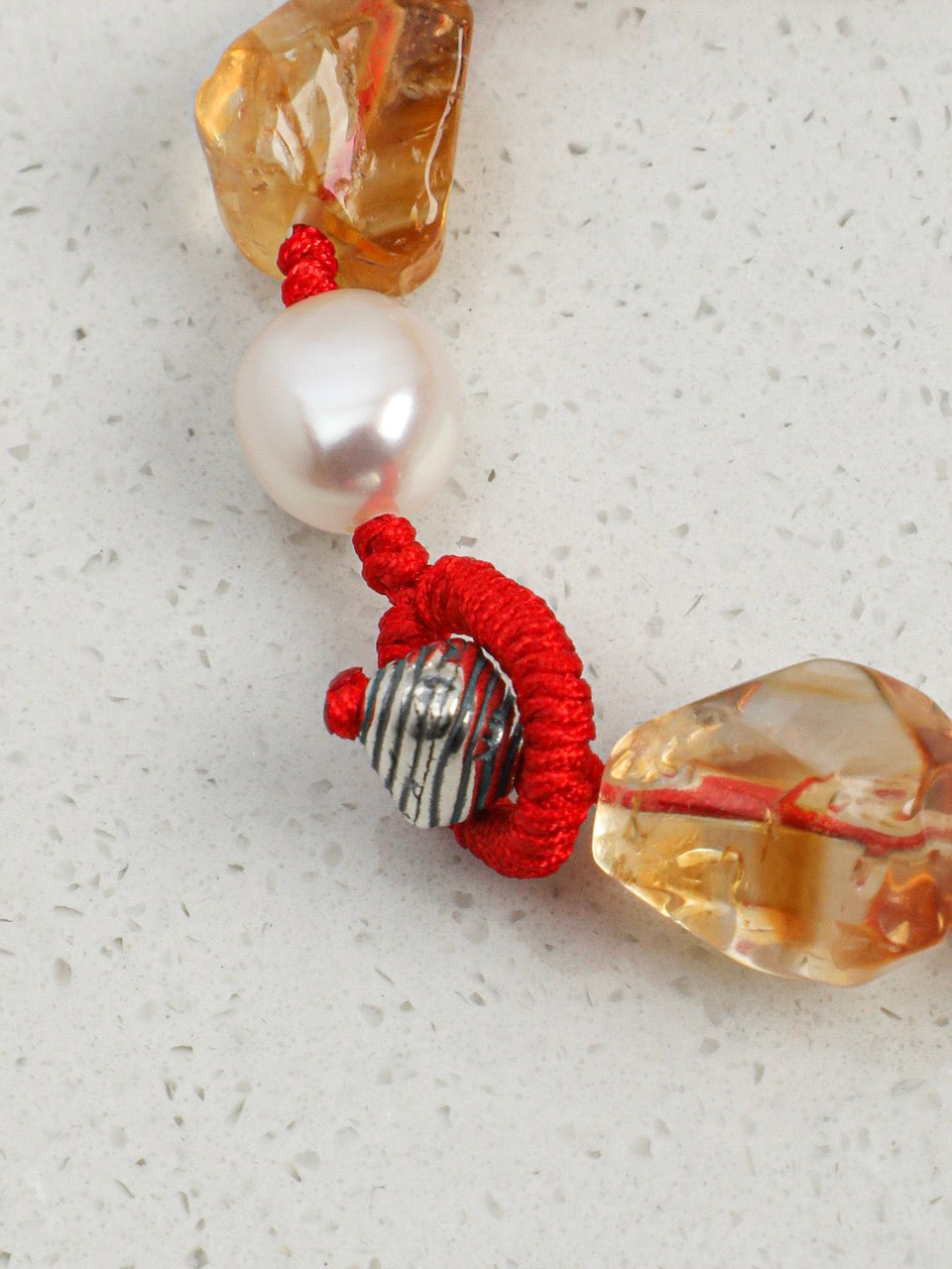AMBER TETHER · Citrine & Pearl Bracelet