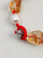 AMBER TETHER · Citrine & Pearl Bracelet