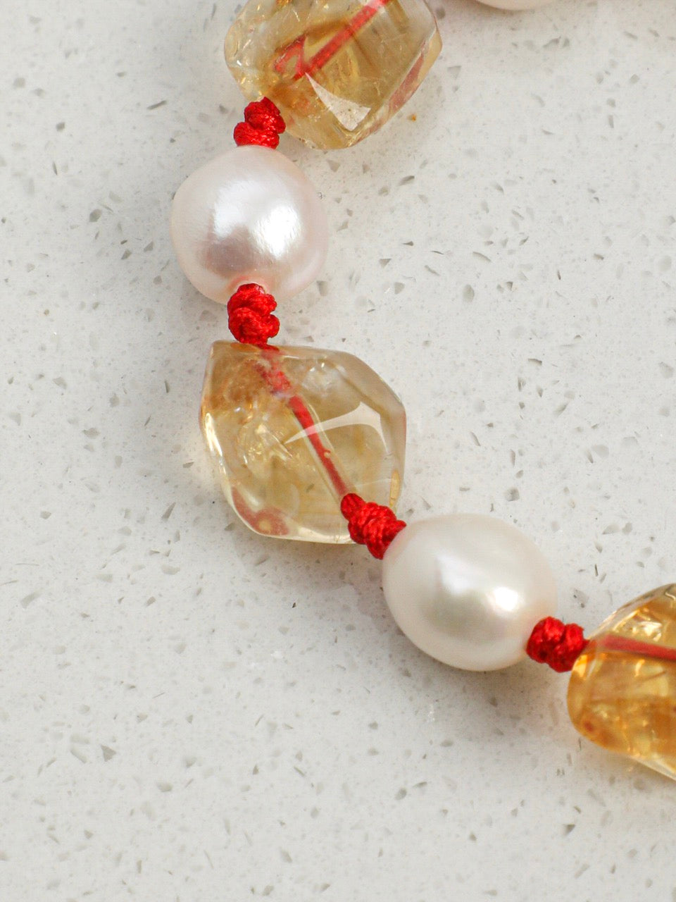 AMBER TETHER · Citrine & Pearl Bracelet