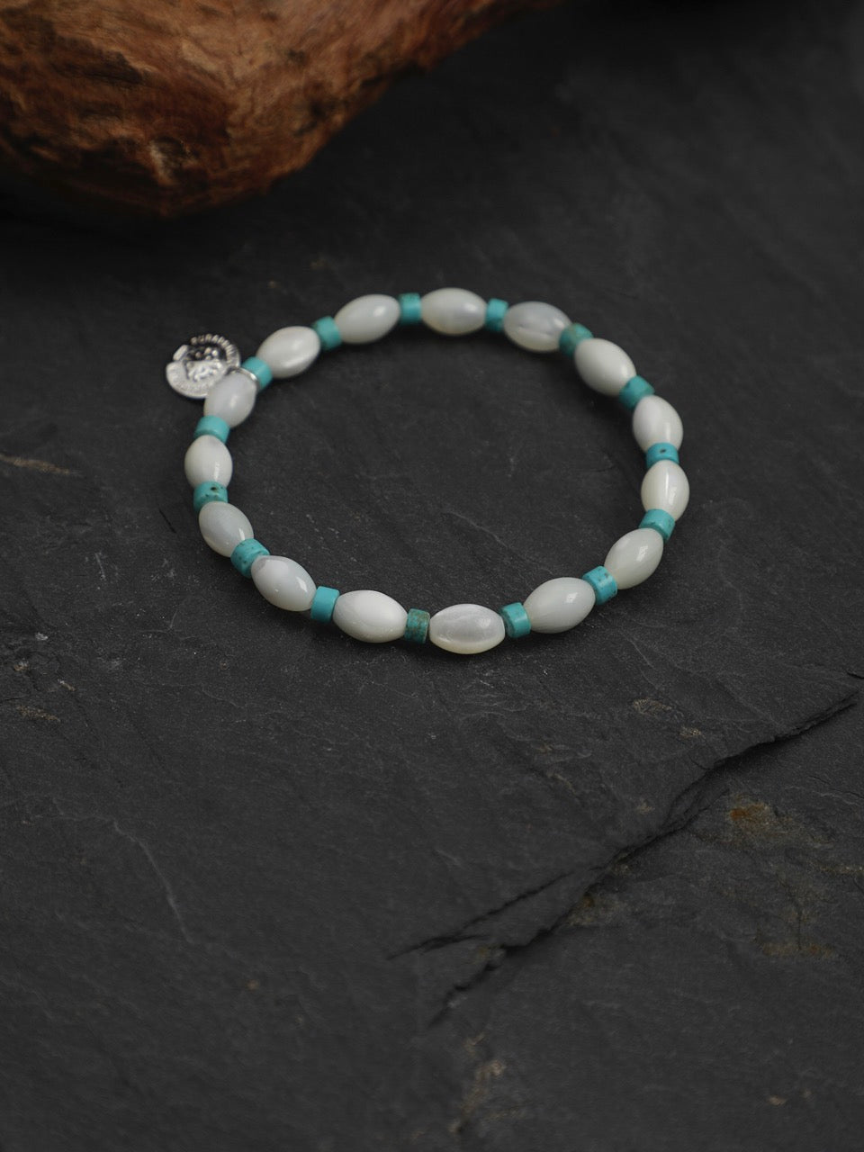 PALE TIDEMARK · Shell & Turquoise Bracelet