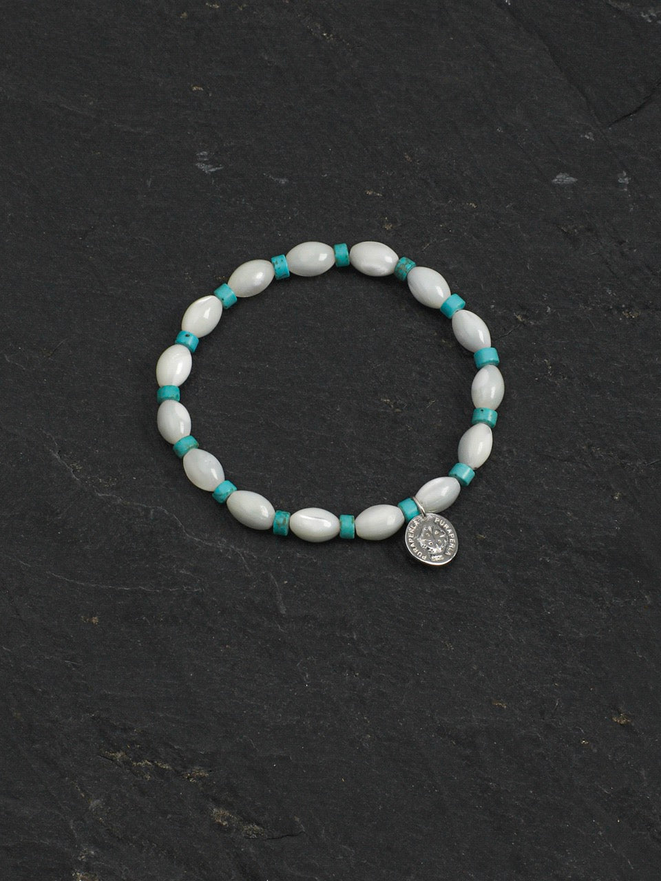 PALE TIDEMARK · Shell & Turquoise Bracelet