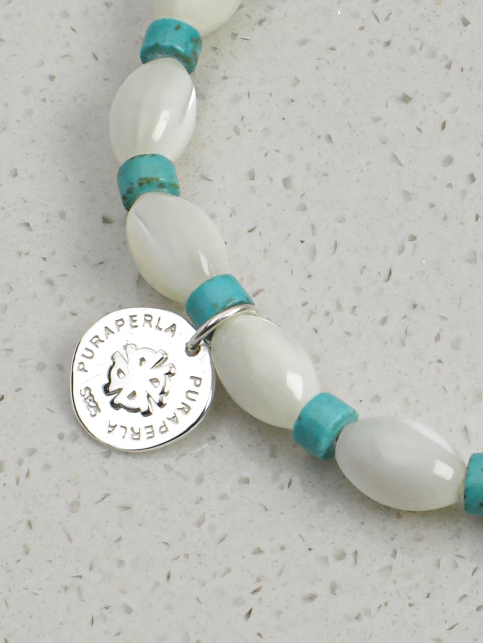 PALE TIDEMARK · Shell & Turquoise Bracelet