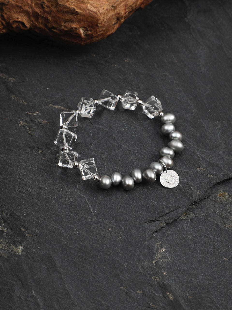 GLAZED PRISM · Rhombus Crystal & Shell Bracelet