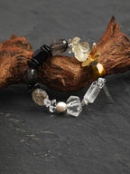 ONYX ROCK · Black Onyx & Rutilated Quartz Bracelet
