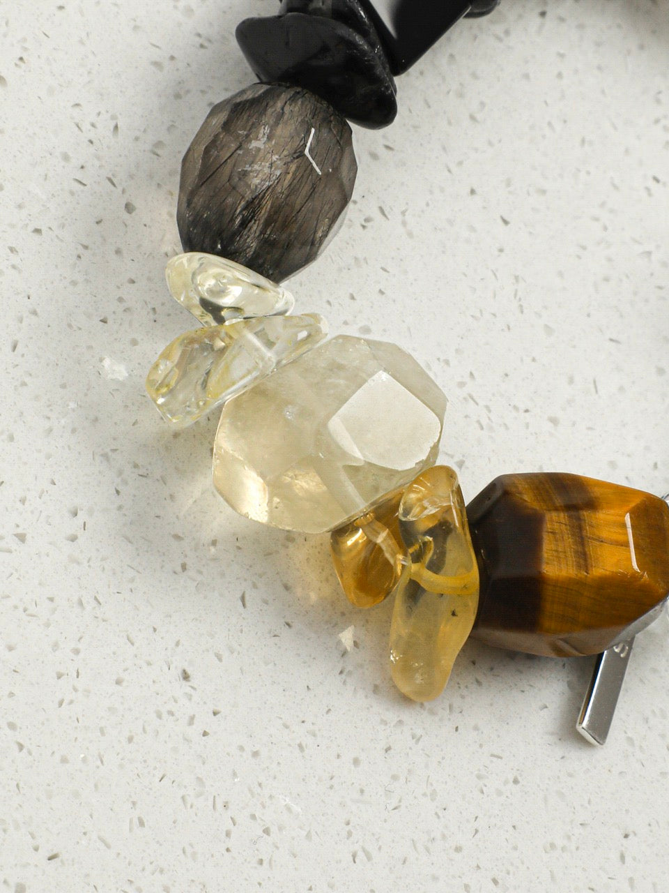 ONYX ROCK · Black Onyx & Rutilated Quartz Bracelet