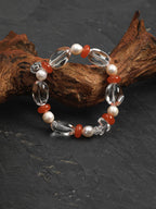 CRIMSON VINE · Clear Quartz & Red Agate Bracelet