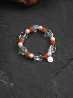 CRIMSON VINE · Clear Quartz & Red Agate Bracelet