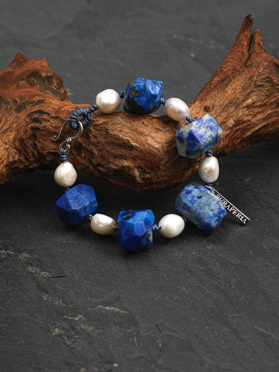 DEEP AZURE · Lapis & Pearl Bracelet