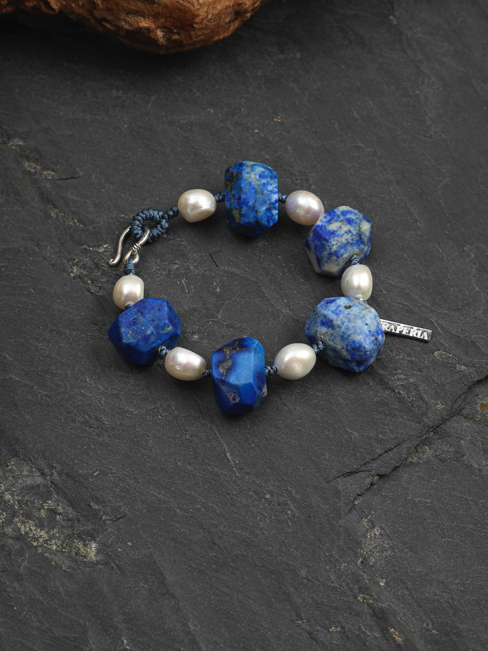 DEEP AZURE · Lapis & Pearl Bracelet