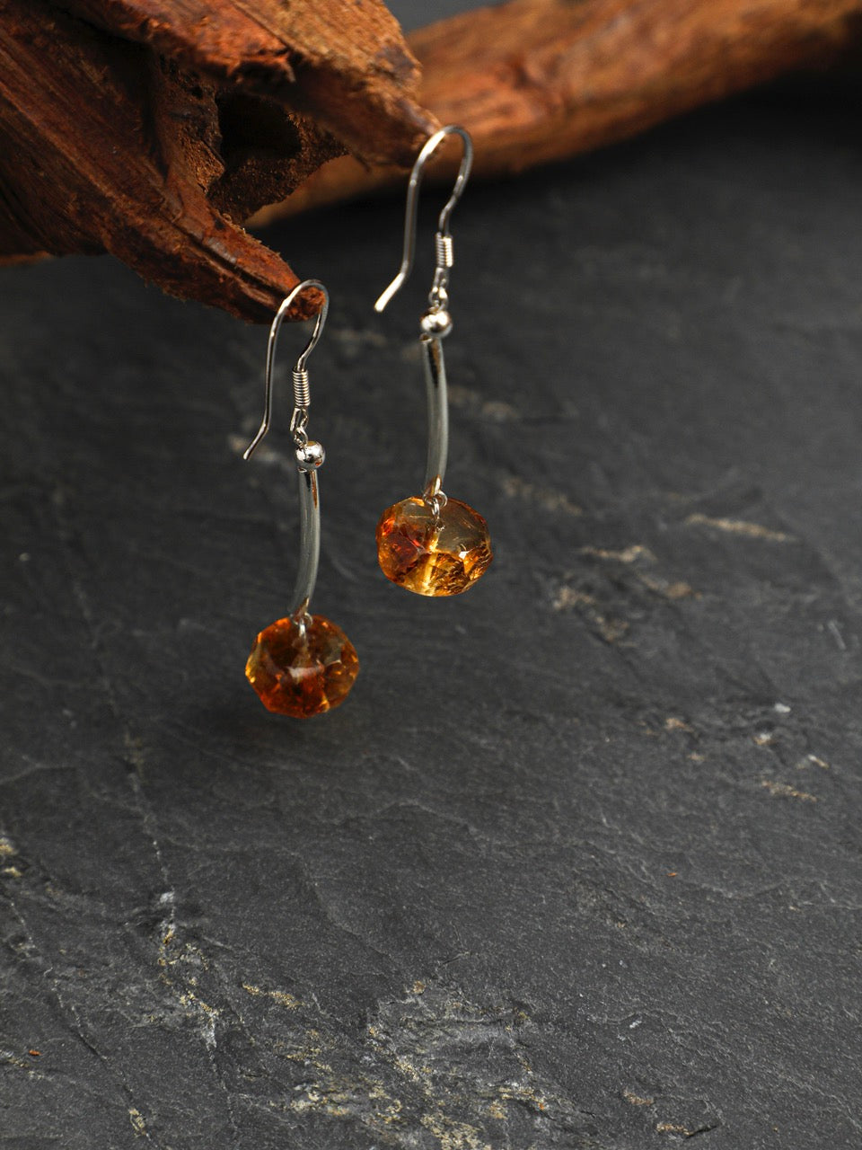 AMBER ARC · Faceted Citrine Earrings