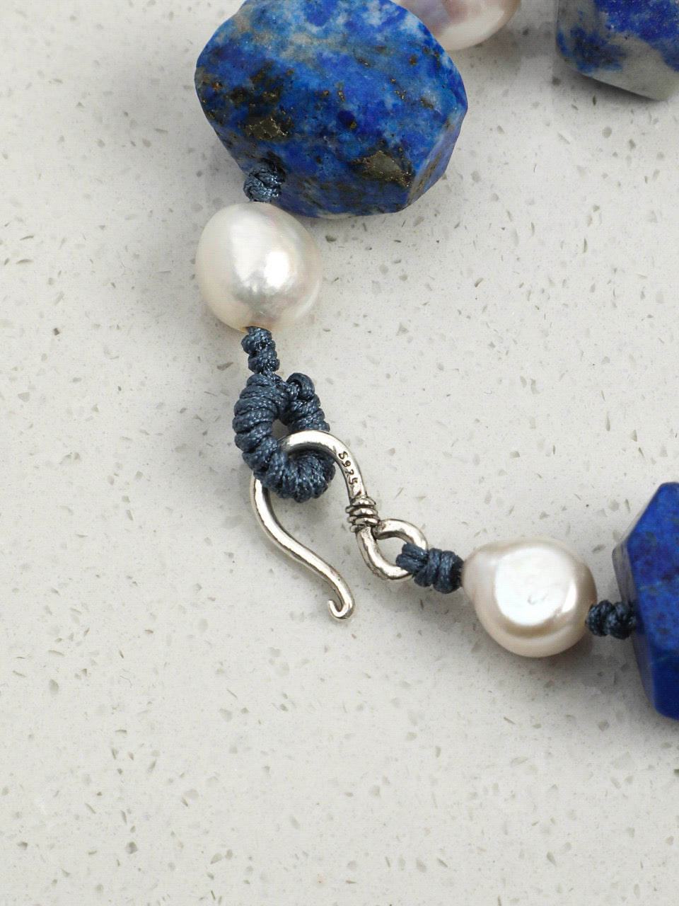 DEEP AZURE · Lapis & Pearl Bracelet
