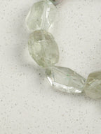 GHOST VINE · Green Quartz & Grey Pearl Bracelet