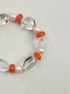 CRIMSON VINE · Clear Quartz & Red Agate Bracelet