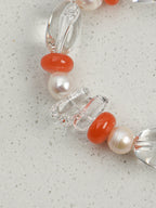 CRIMSON VINE · Clear Quartz & Red Agate Bracelet