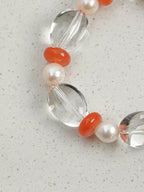 CRIMSON VINE · Clear Quartz & Red Agate Bracelet