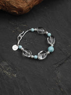CYAN RIVER · Larimar & Quartz Bracelet