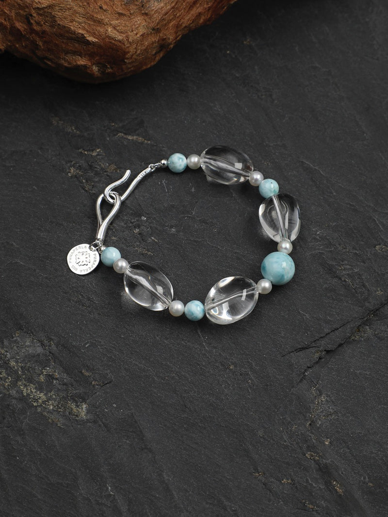 CYAN RIVER · Larimar & Quartz Bracelet