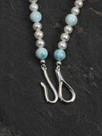 CYAN RIVER · Larimar & Crystal Necklace
