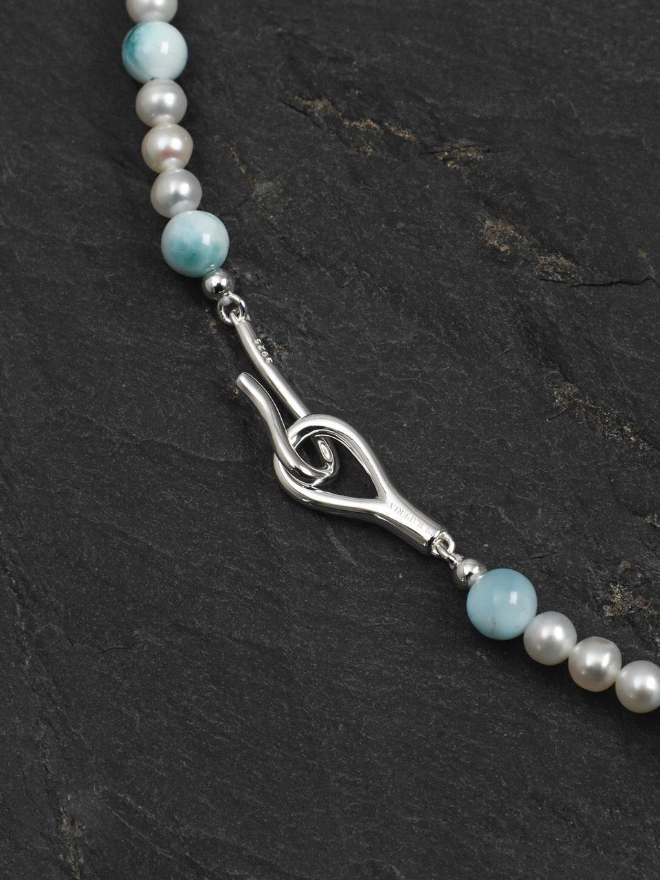 CYAN RIVER · Larimar & Crystal Necklace