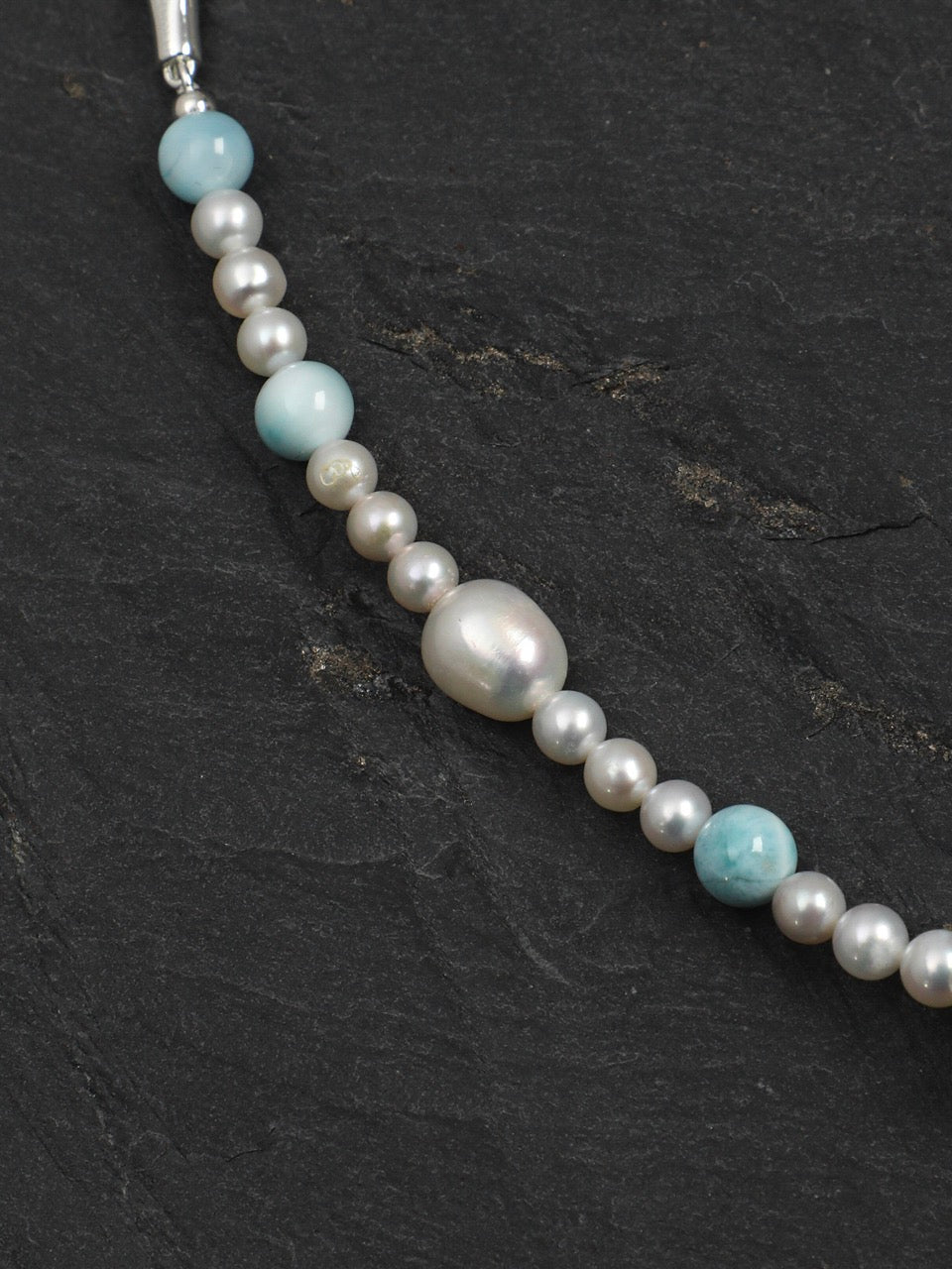 CYAN RIVER · Larimar & Crystal Necklace