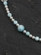 CYAN RIVER · Larimar & Crystal Necklace