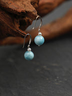 CYAN RIVER · Larimar & Pearl Earrings
