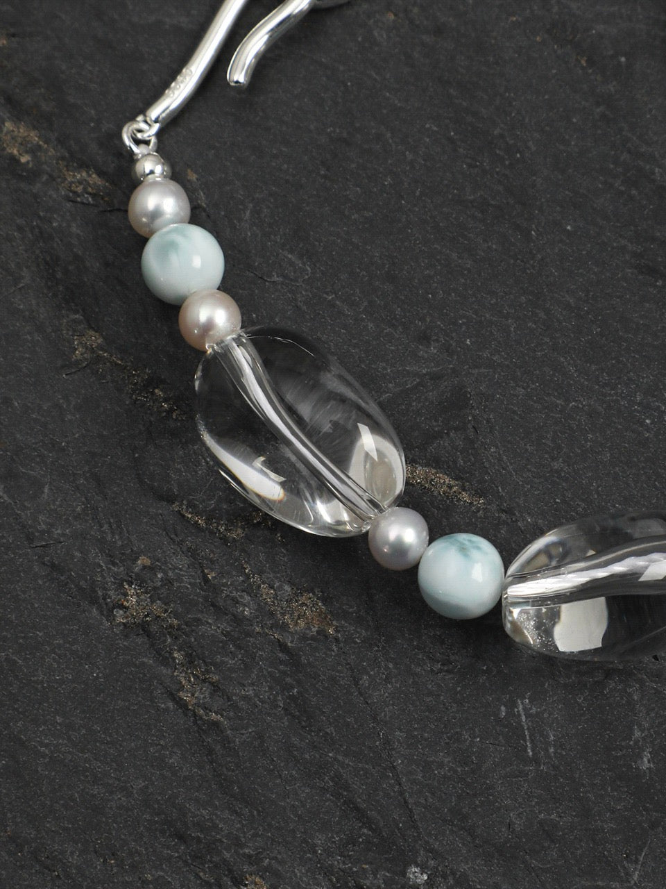 CYAN RIVER · Larimar & Quartz Bracelet