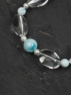 CYAN RIVER · Larimar & Quartz Bracelet