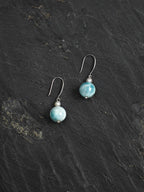 CYAN RIVER · Larimar & Pearl Earrings